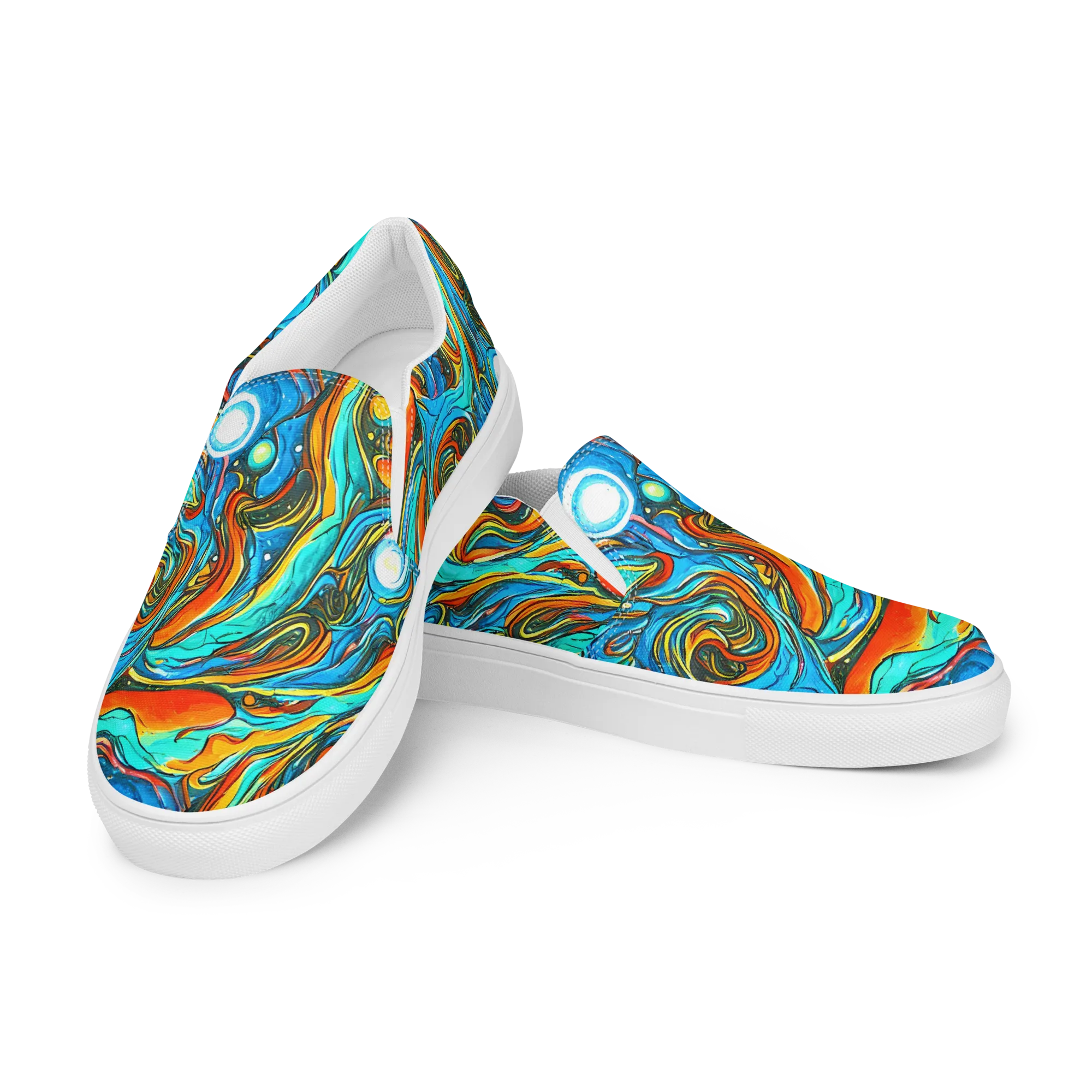 Plasma Reef on Men's Slip-On Canvas Shoes — Left Front