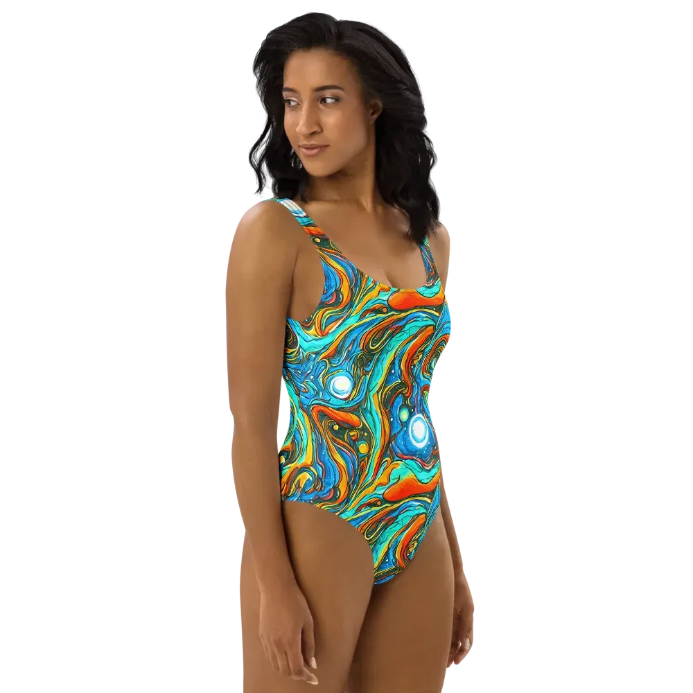 Plasma Reef on One-Piece Swimsuit — Right