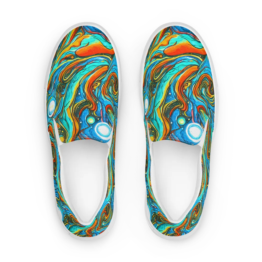 Plasma Reef on Women's Slip-On Canvas Shoes — Front