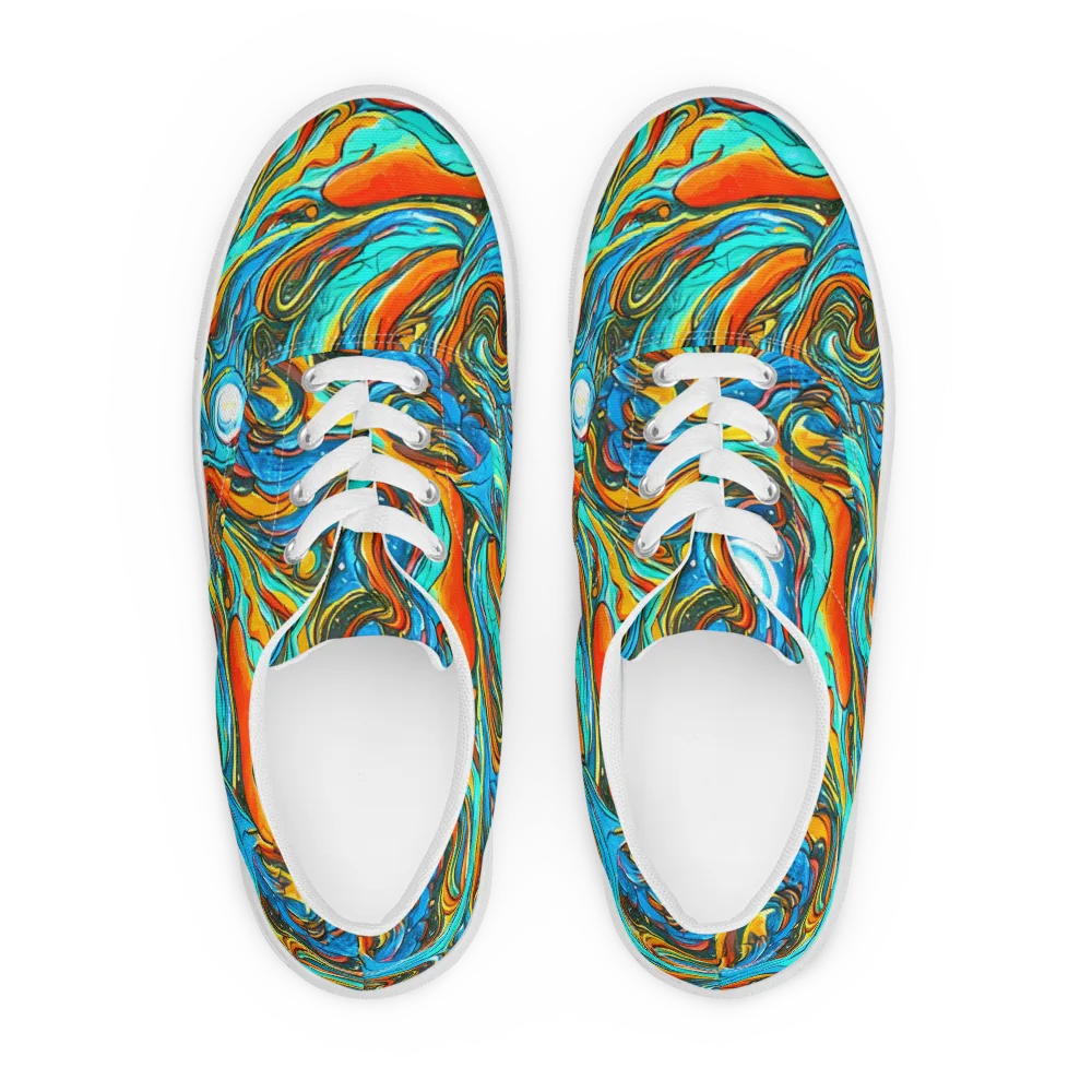 Plasma Reef on Men's Lace-Up Canvas Shoes — Front