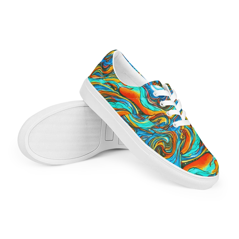 Plasma Reef on Men's Lace-Up Canvas Shoes — Right Front