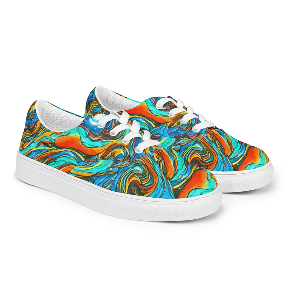 Plasma Reef on Men's Lace-Up Canvas Shoes — Right Front
