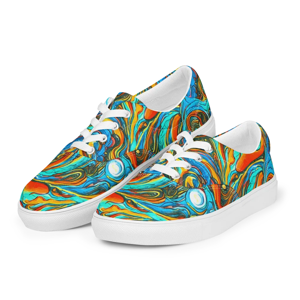 Plasma Reef on Men's Lace-Up Canvas Shoes — Left Front