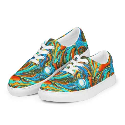 Plasma Reef on a Men's Lace-Up Canvas Shoes