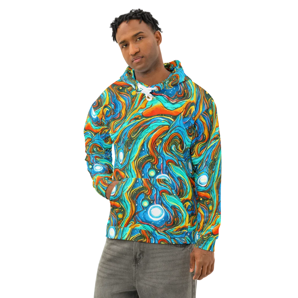 Plasma Reef on Cotton Hoodie — Left Front