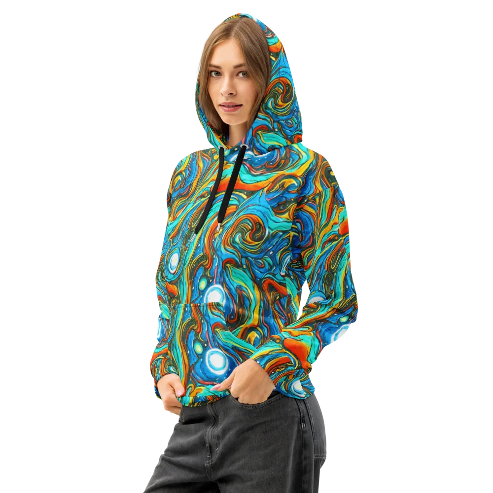 Plasma Reef on Cotton Hoodie — Left Front