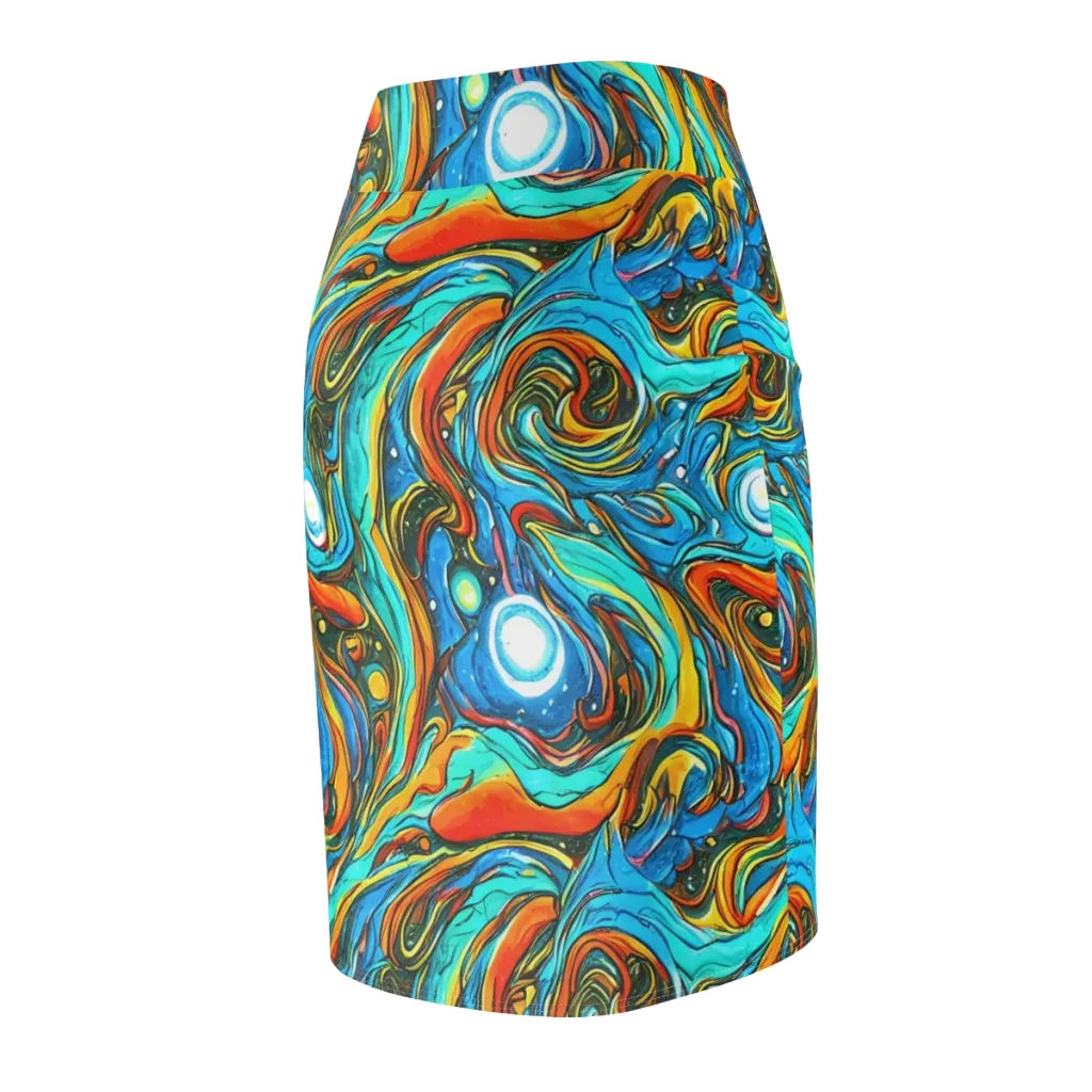Plasma Reef on Pencil Skirt — Back Side