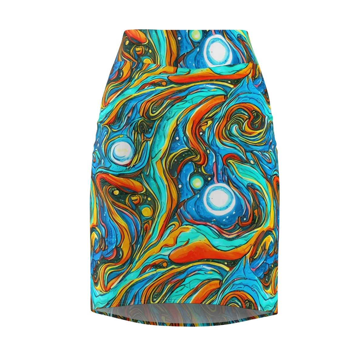Plasma Reef on Pencil Skirt — Front