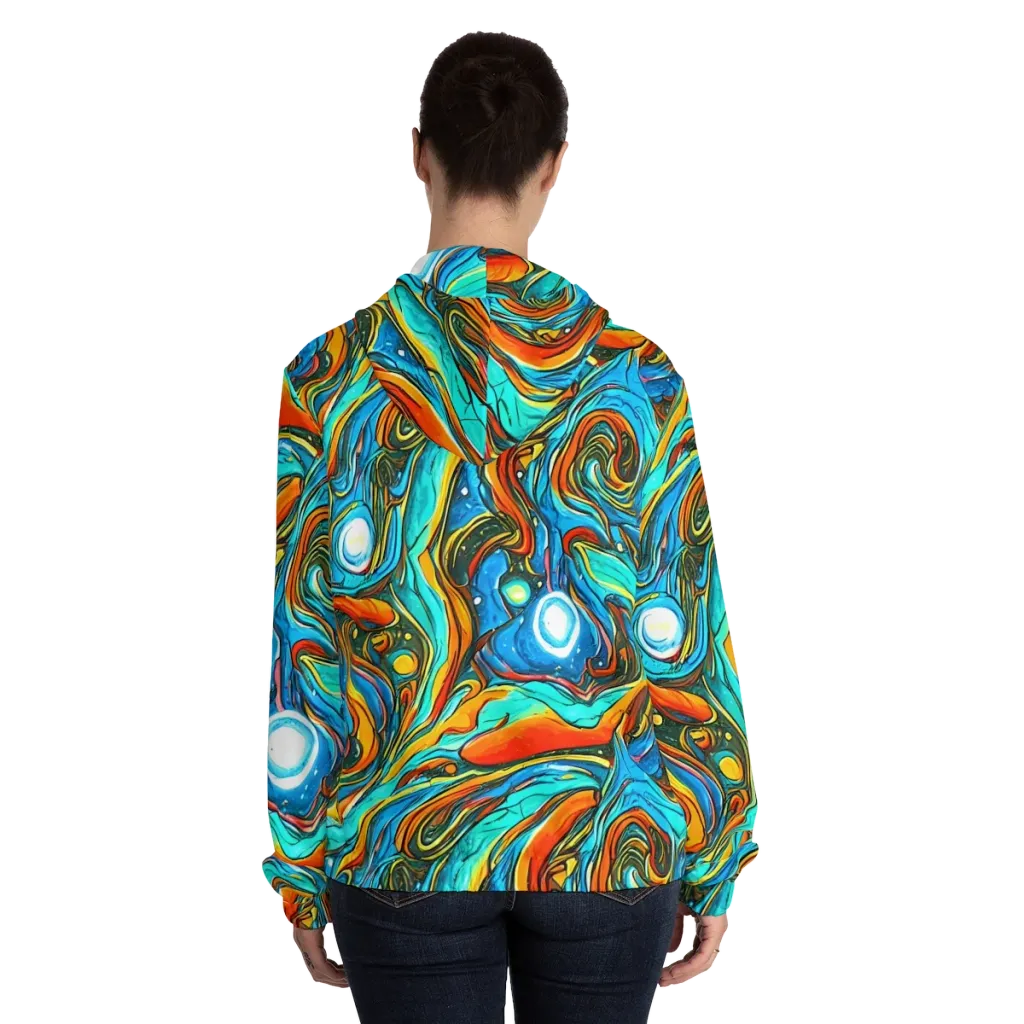 Plasma Reef on Women's Full-Zip Hoodie — Back On Person