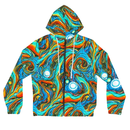Plasma Reef on a Women's Full-Zip Hoodie
