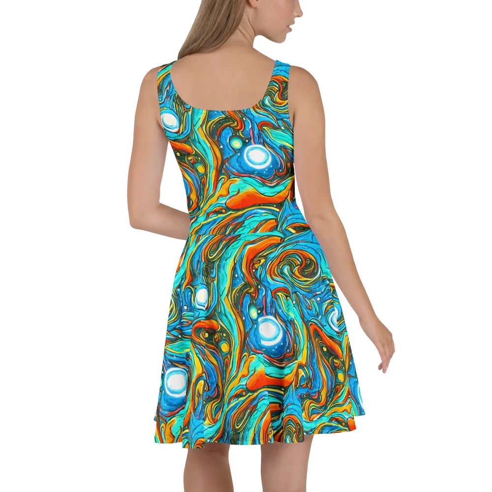 Plasma Reef on Skater Dress — Back