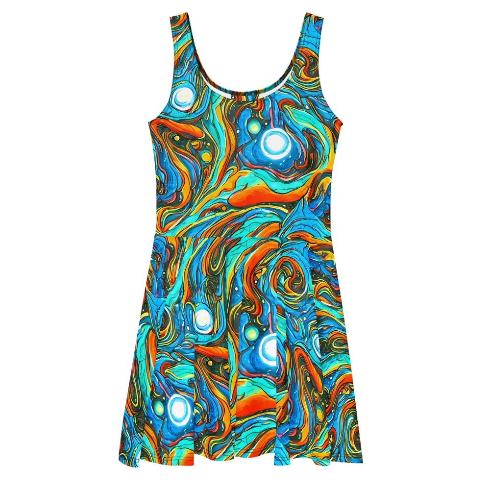 Plasma Reef on Skater Dress — Front