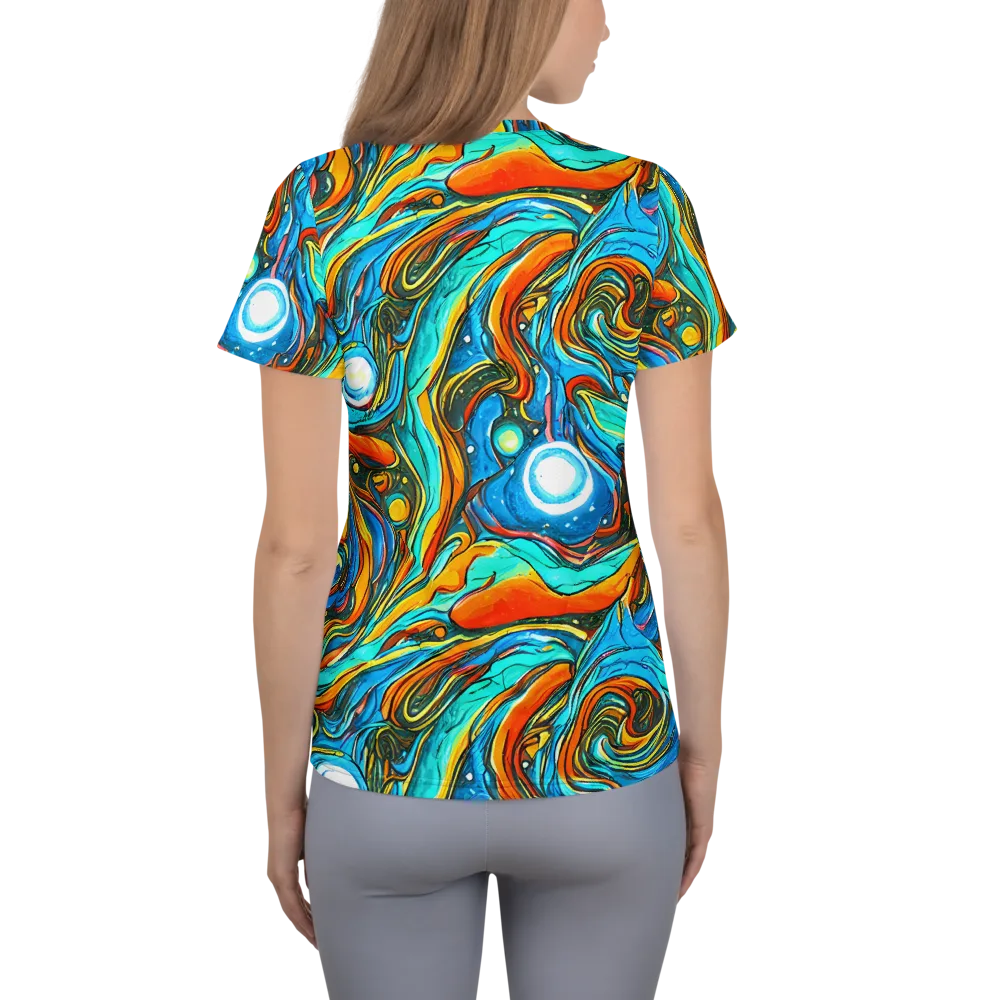 Plasma Reef on Women's Athletic T-Shirt — Back