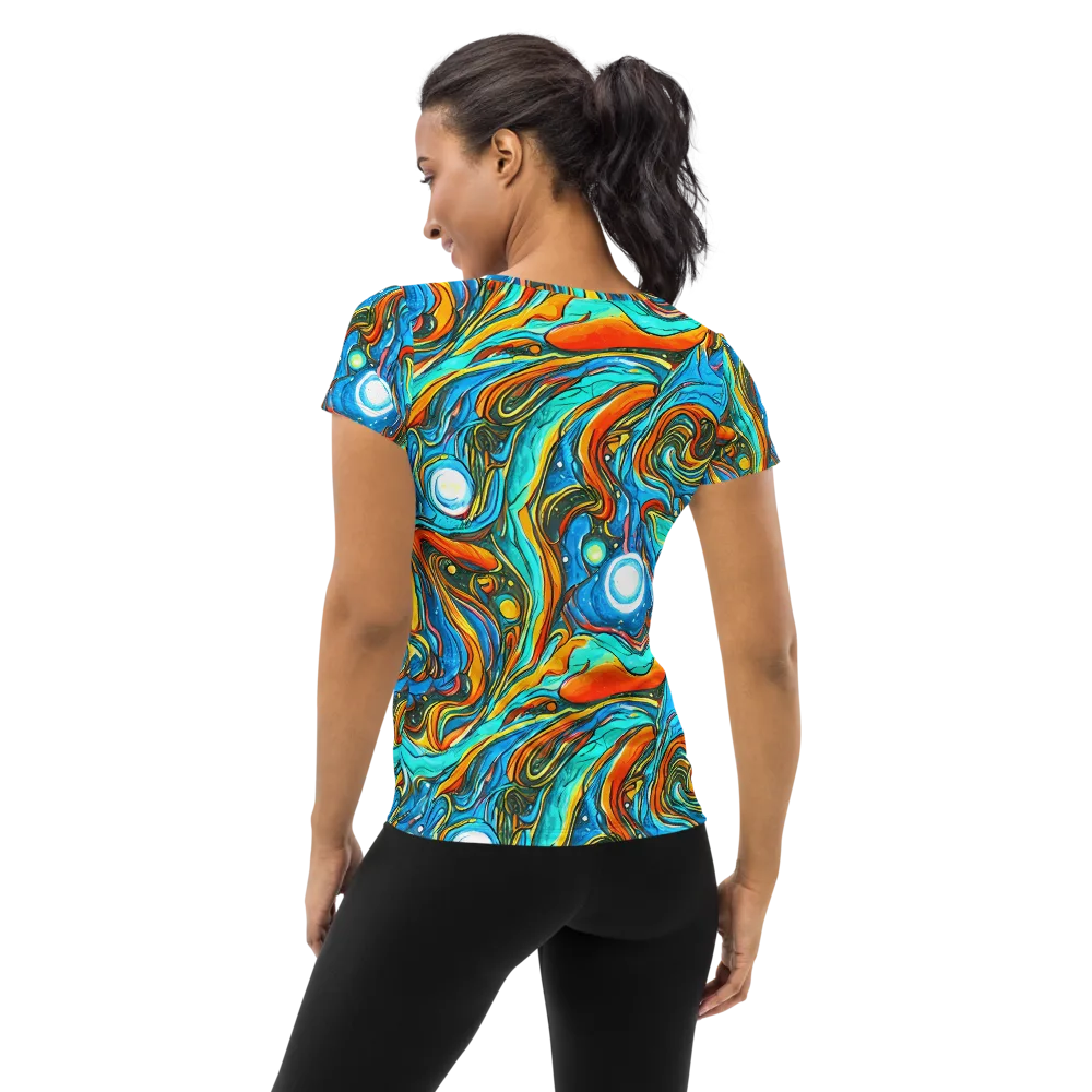 Plasma Reef on Women's Athletic T-Shirt — Back