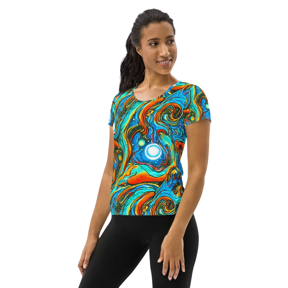 Plasma Reef on Women's Athletic T-Shirt — Left
