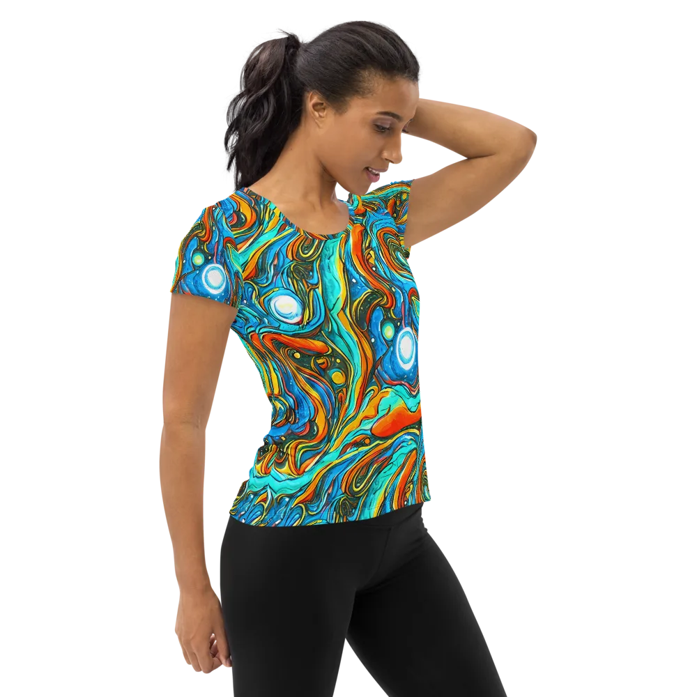 Plasma Reef on Women's Athletic T-Shirt — Right