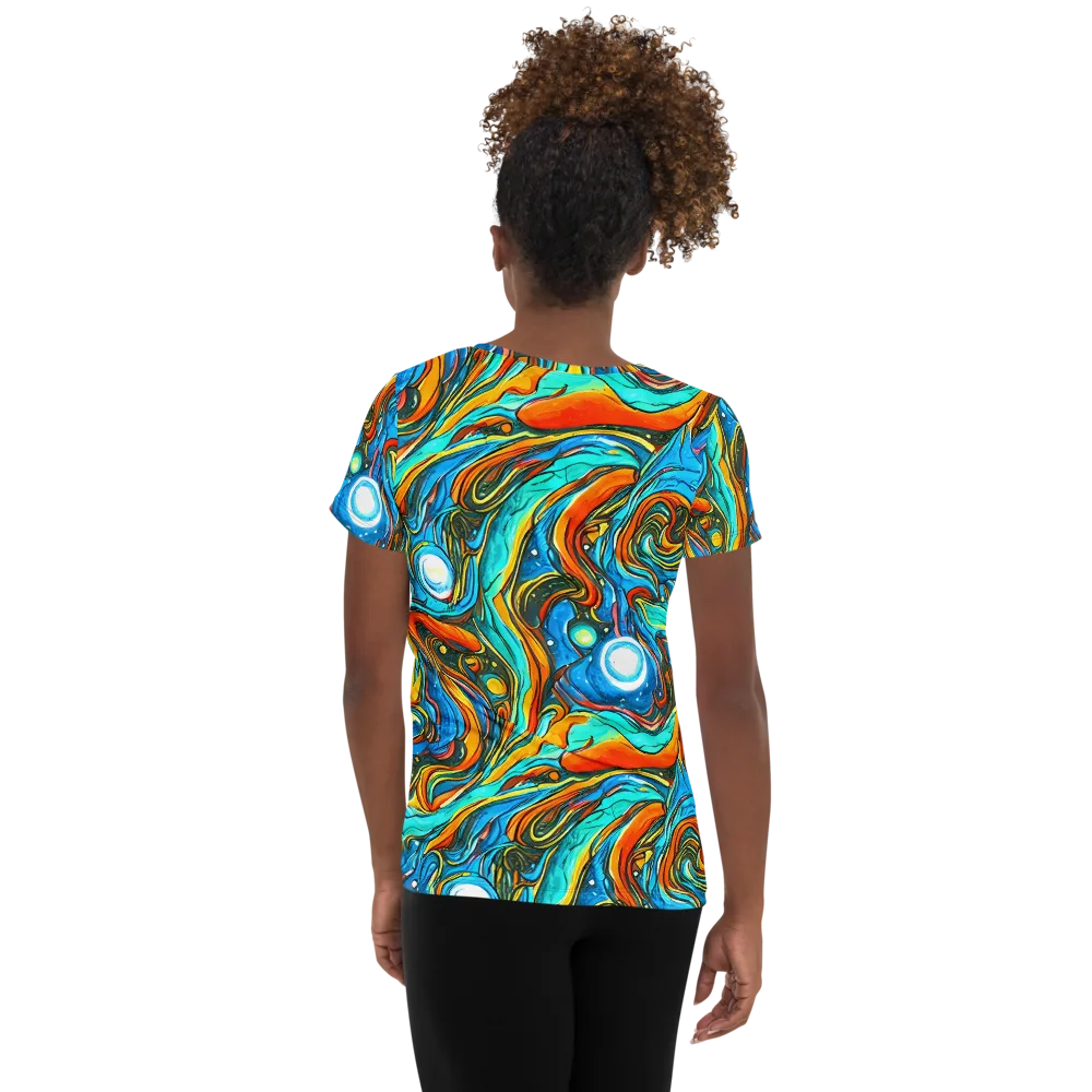 Plasma Reef on Women's Athletic T-Shirt — Back