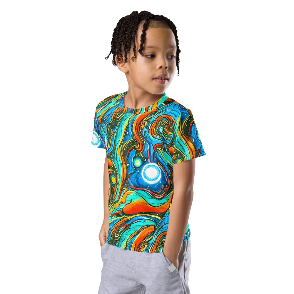 Plasma Reef on Kids Crew Neck T-Shirt — Left Front