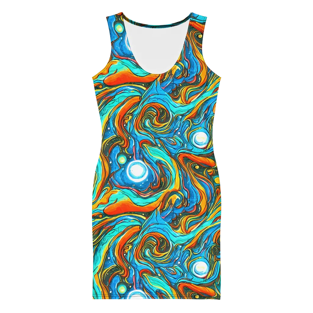 Plasma Reef on Bodycon Dress — Front