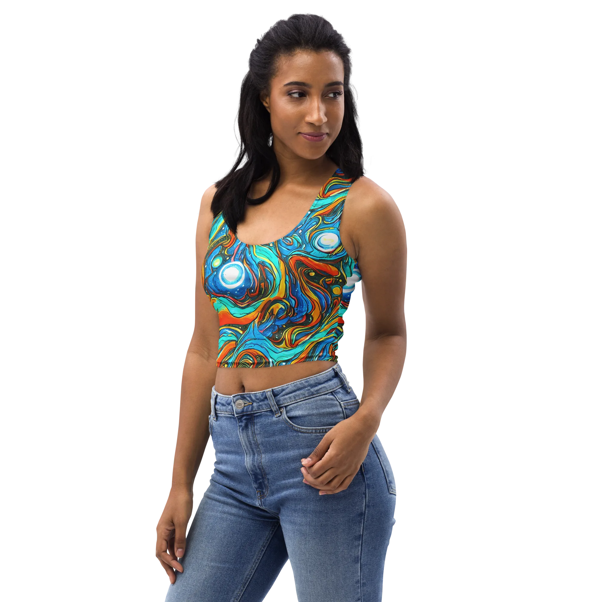 Plasma Reef on Crop Top — Left Front