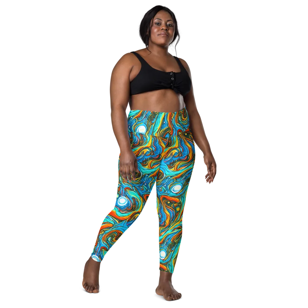 Plasma Reef on Leggings with Pockets — Front