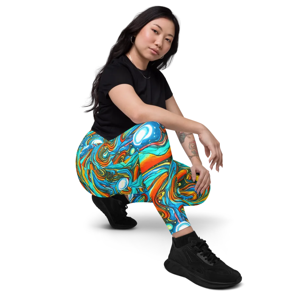 Plasma Reef on Leggings with Pockets — Right Front
