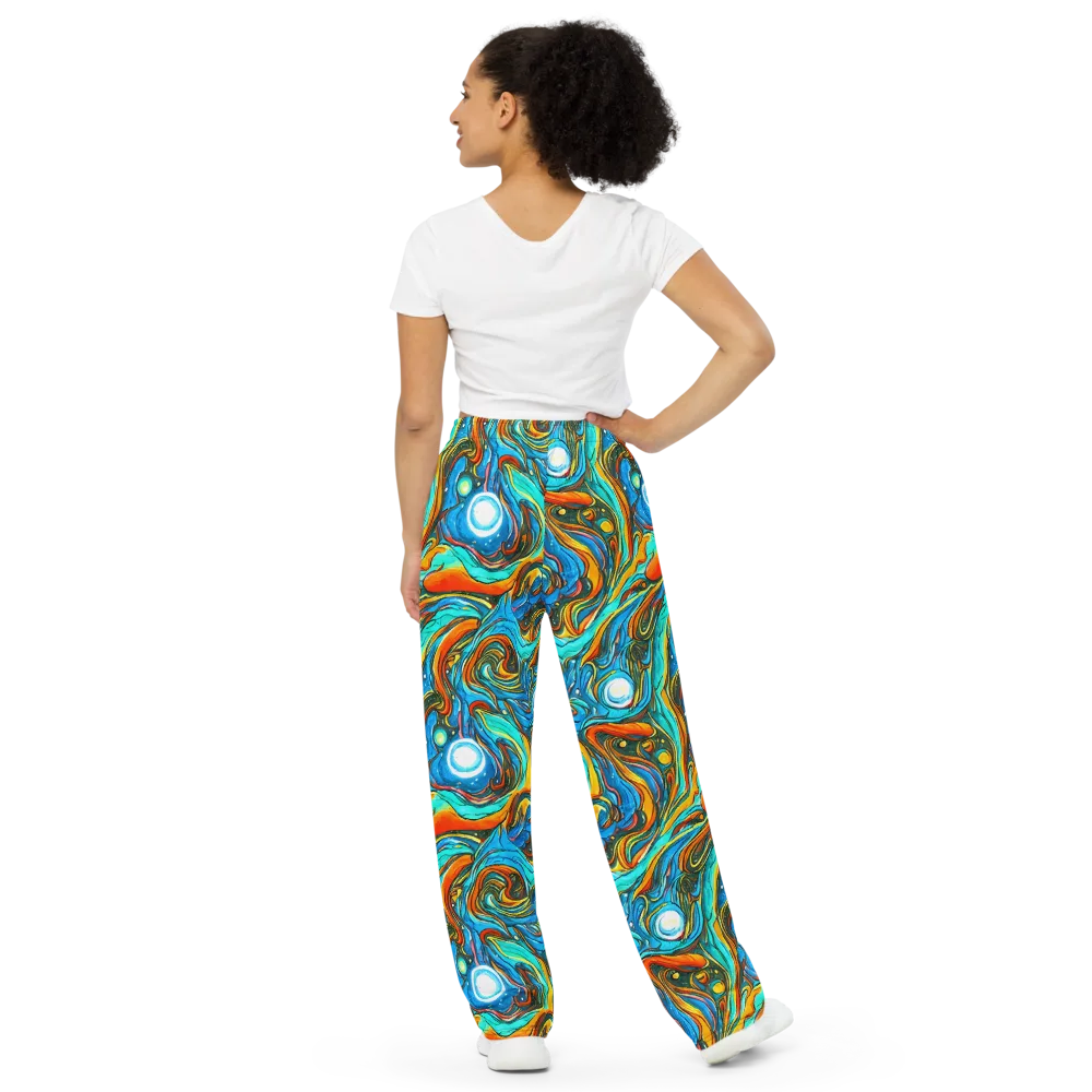 Plasma Reef on Wide-Leg Pants — Back