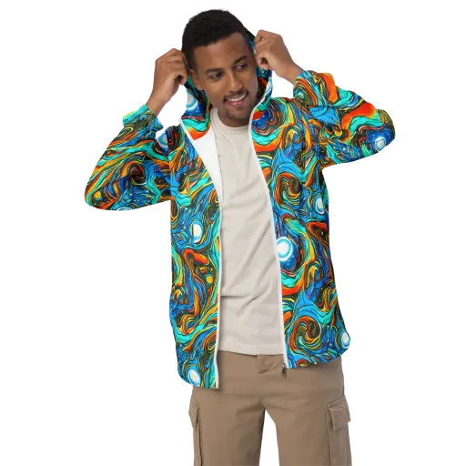 Plasma Reef on a Men's Windbreaker