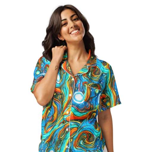Plasma Reef on a Women's Short Sleeve Pajama Top