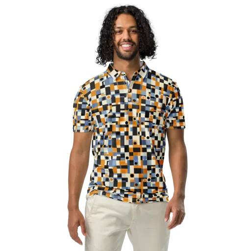 Bauhaus Afterglow on a Men's Slim Fit Polo Shirt