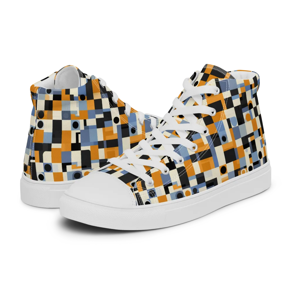 Bauhaus Afterglow on Men's High Top Canvas Shoes — Left