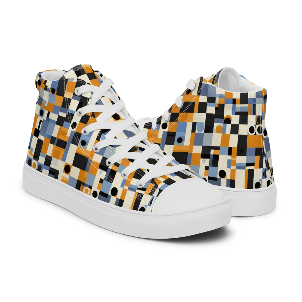 Bauhaus Afterglow on Men's High Top Canvas Shoes — Right
