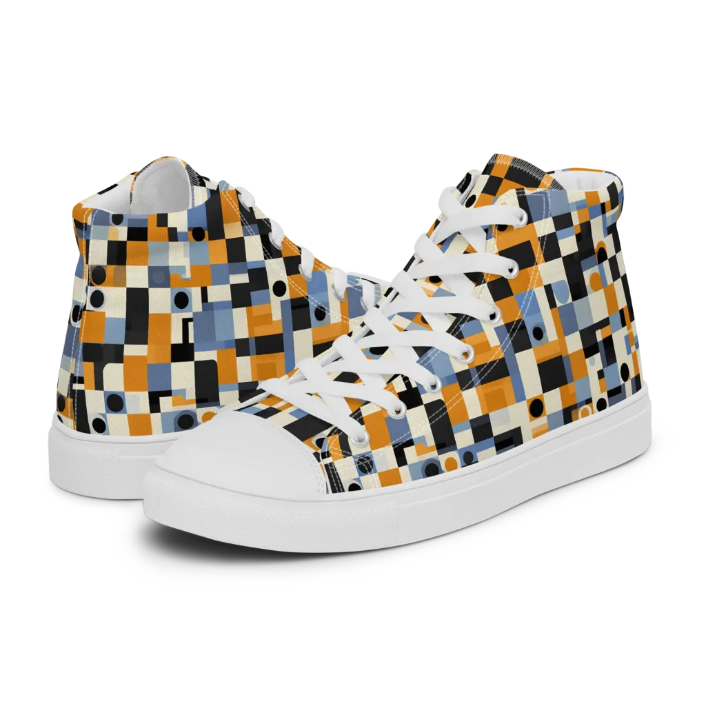 Bauhaus Afterglow on Women's High Top Canvas Shoes — Left