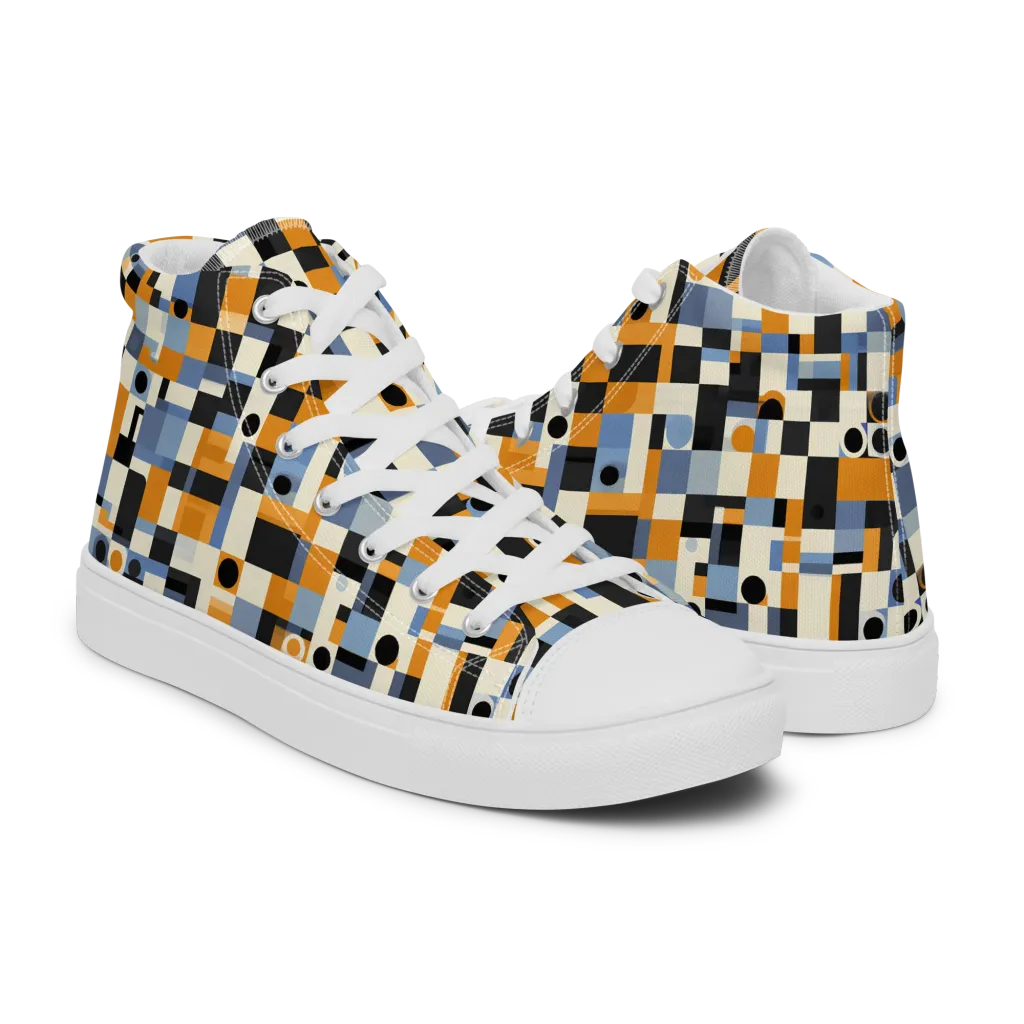 Bauhaus Afterglow on Women's High Top Canvas Shoes — Right