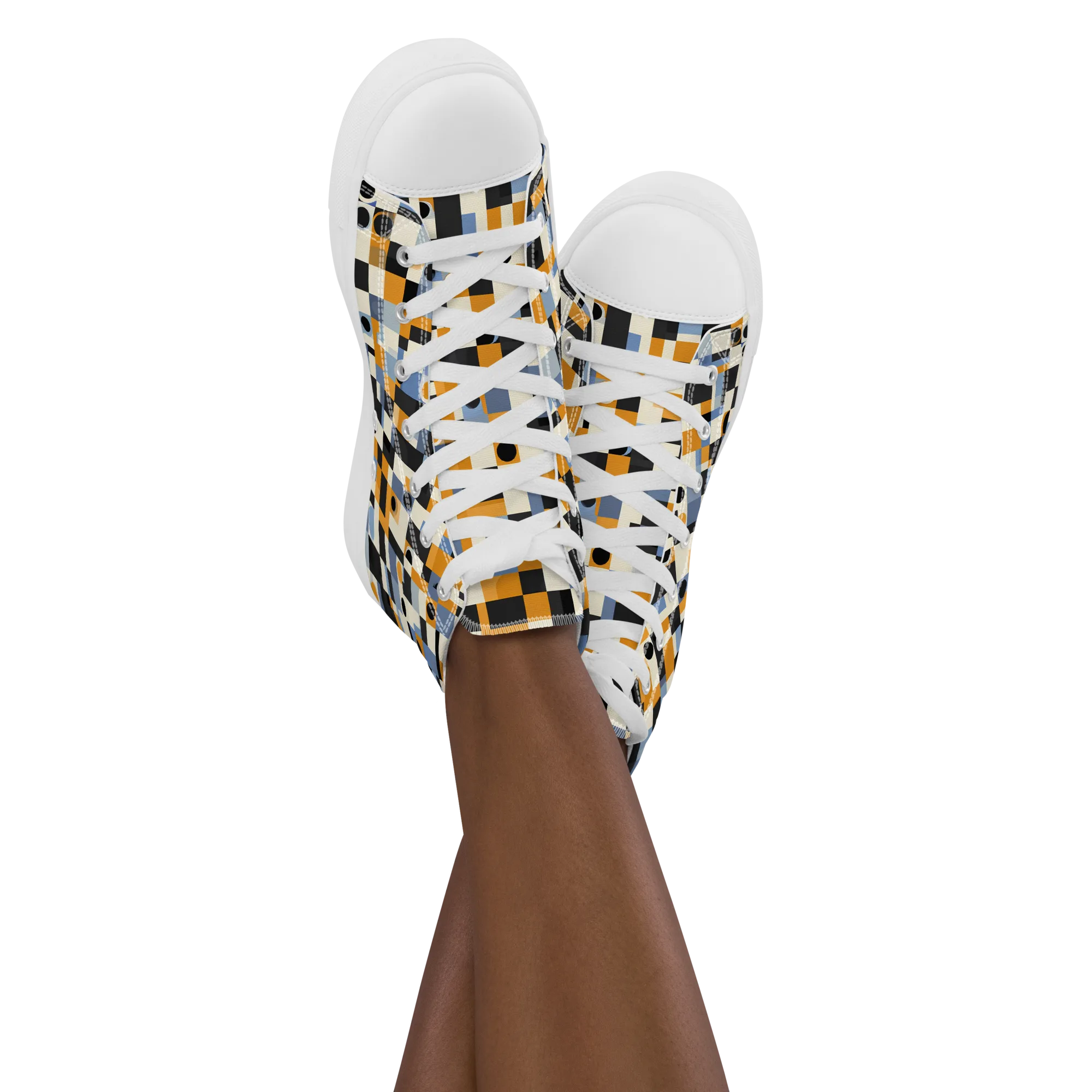Bauhaus Afterglow on Women's High Top Canvas Shoes — Front