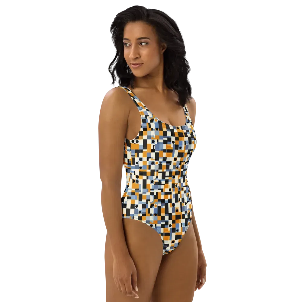 Bauhaus Afterglow on One-Piece Swimsuit — Right