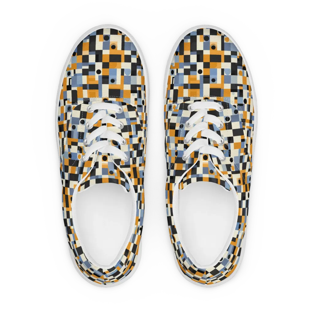Bauhaus Afterglow on Men's Lace-Up Canvas Shoes — Front