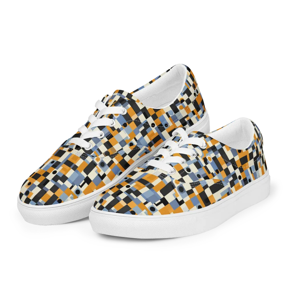 Bauhaus Afterglow on Men's Lace-Up Canvas Shoes — Left Front
