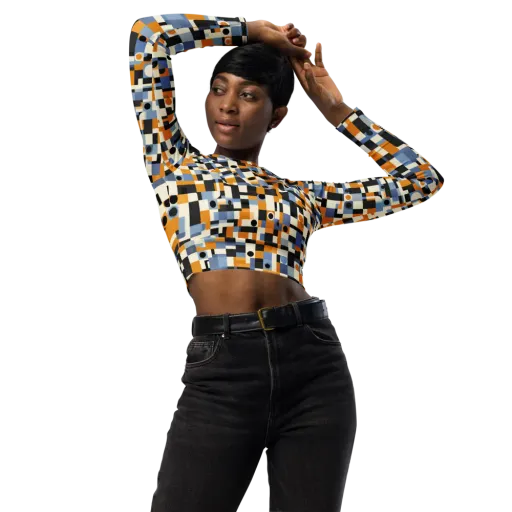 Bauhaus Afterglow on a Long Sleeve Crop Top