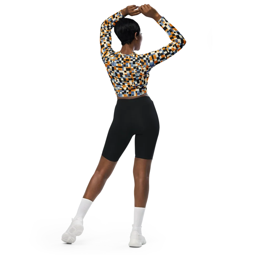 Bauhaus Afterglow on Long Sleeve Crop Top — Back