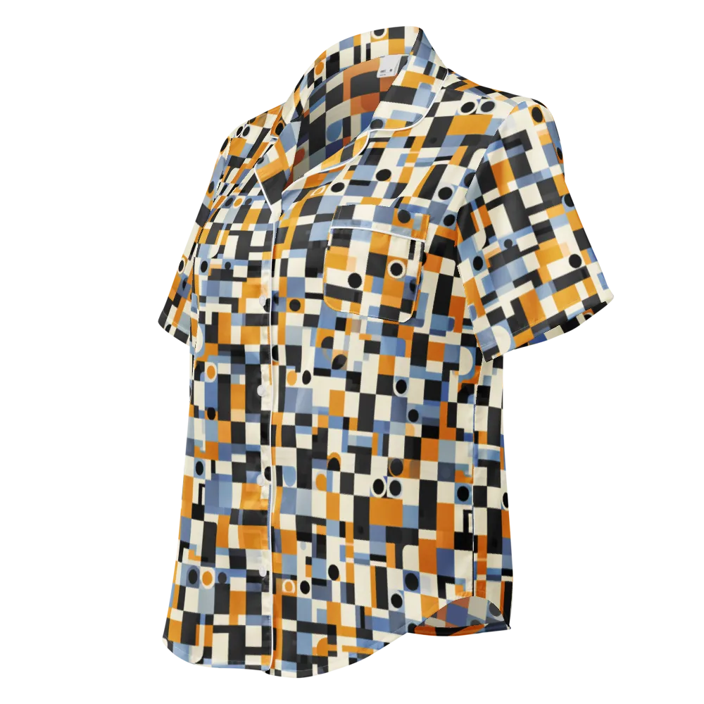 Bauhaus Afterglow on Women's Short Sleeve Pajama Top — Left Front