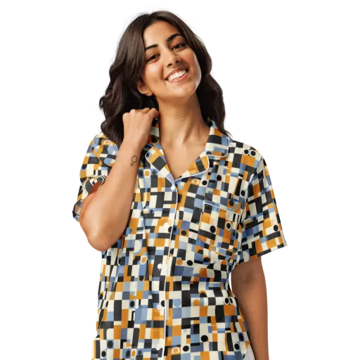 Bauhaus Afterglow on a Women's Short Sleeve Pajama Top