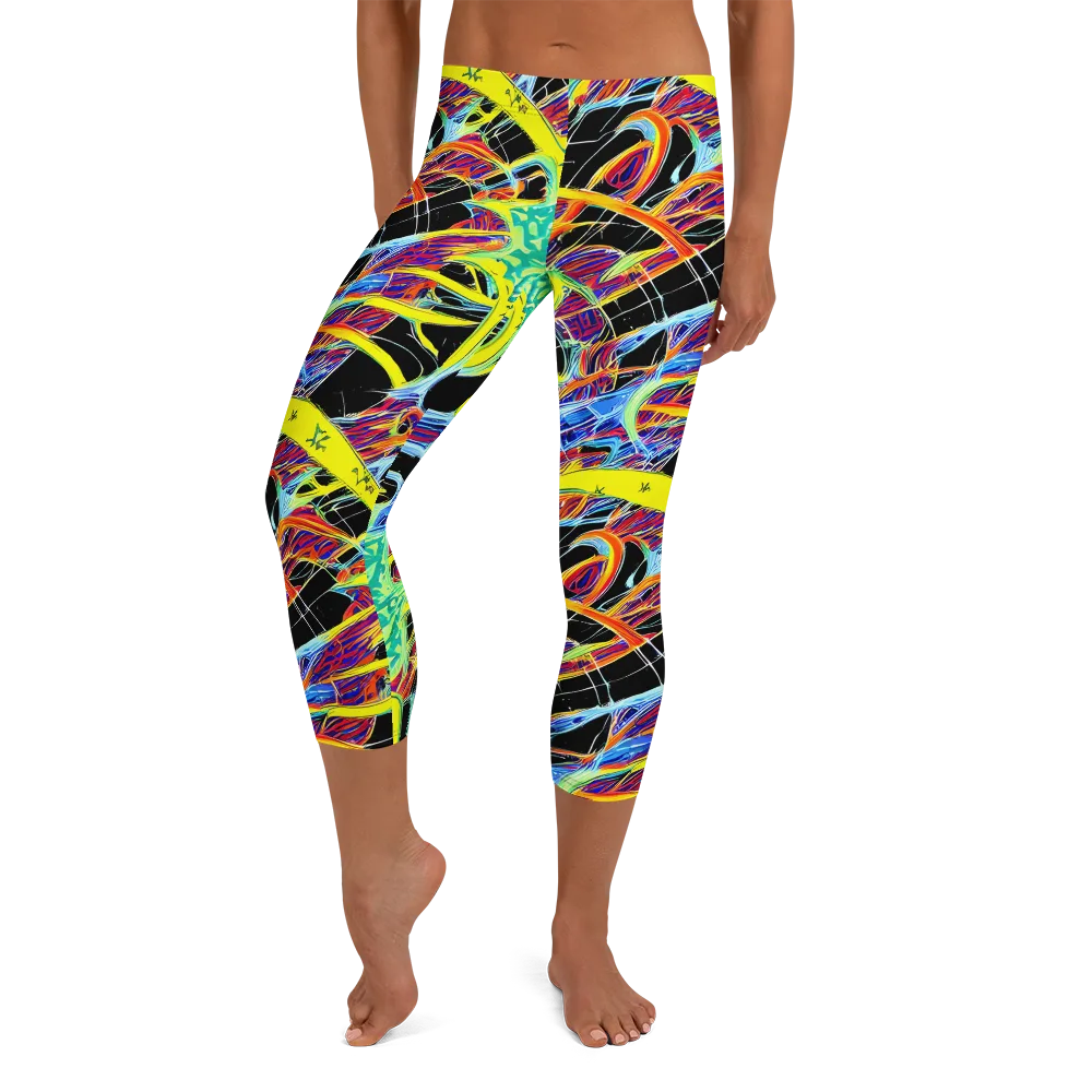 Radiant Rebellion on Capri Leggings — Front