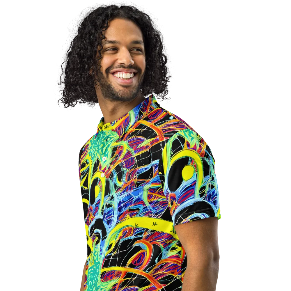 Radiant Rebellion on Men's Slim Fit Polo Shirt — Left Front