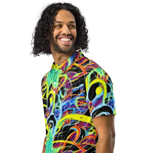 Radiant Rebellion on a Men's Slim Fit Polo Shirt