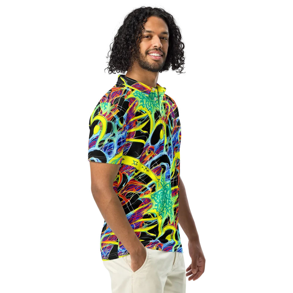 Radiant Rebellion on Men's Slim Fit Polo Shirt — Right Front