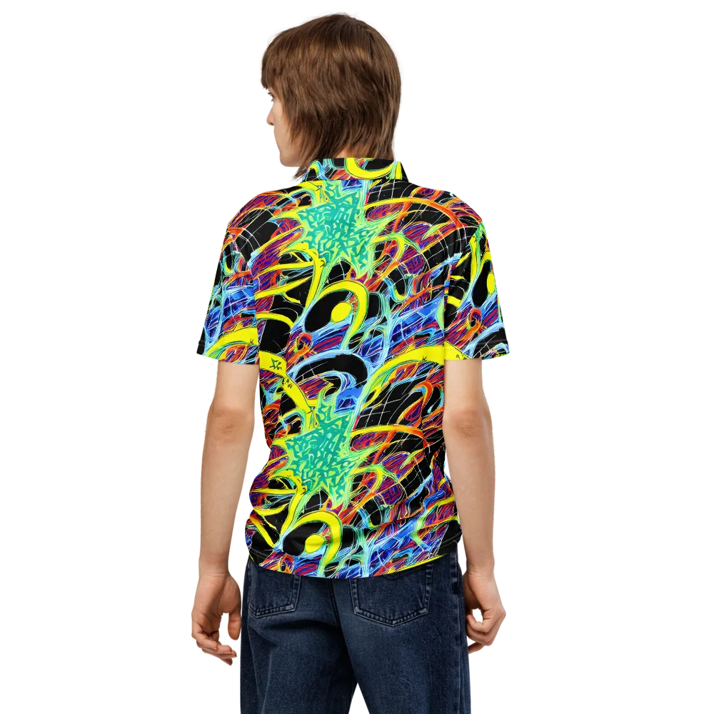 Radiant Rebellion on Men's Slim Fit Polo Shirt — Back