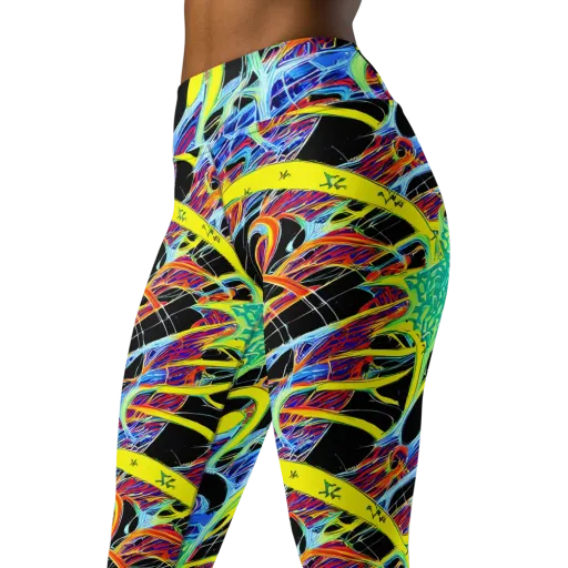 Radiant Rebellion on a Yoga Leggings