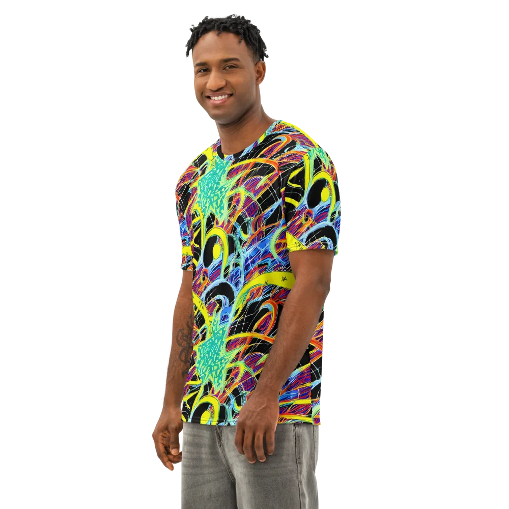 Radiant Rebellion on Men's Cotton Crew Neck T-Shirt — Left Front