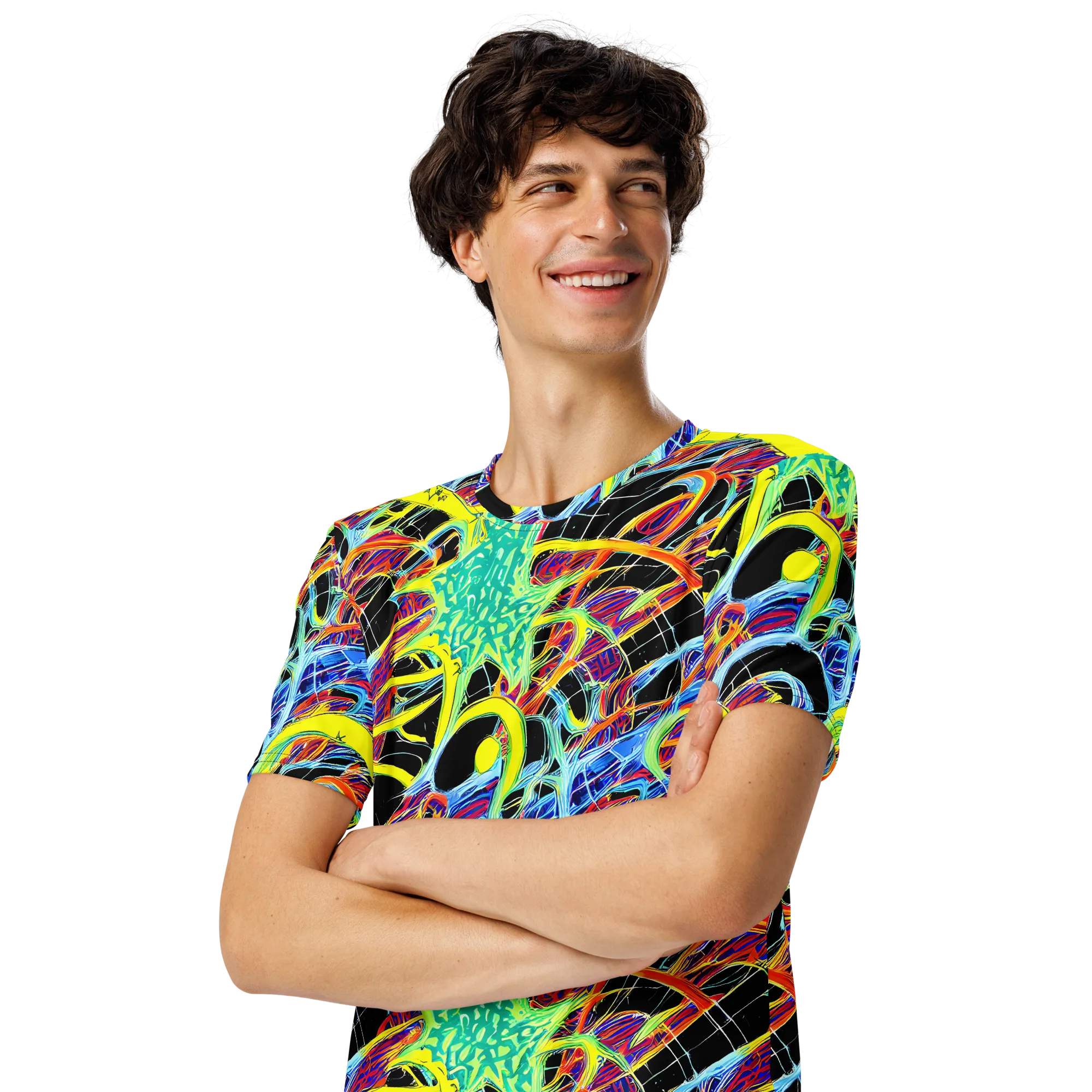 Radiant Rebellion on Men's Crew Neck T-Shirt — Left Front